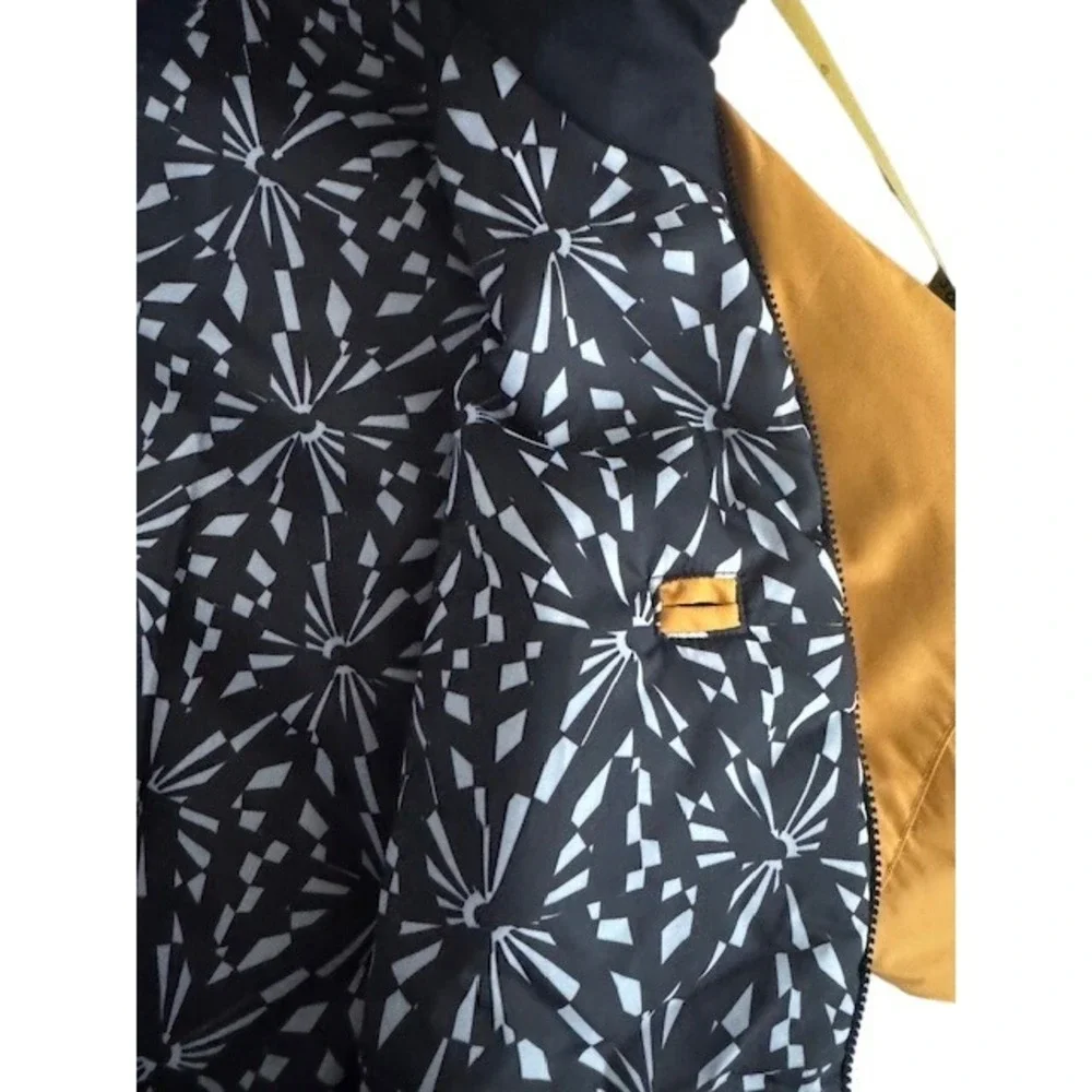 Burton Snowboard Jacket Boys Youth Yellow Hooded Full Zip Winter Gear - L